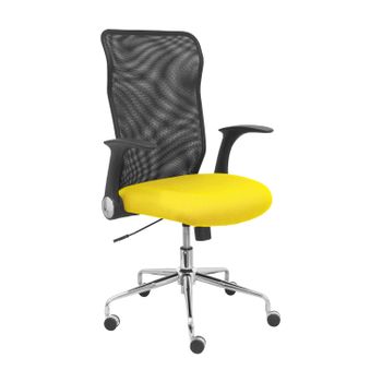 Silla De Oficina Minaya Respaldo Malla Negro. Asiento Bali Amarillo