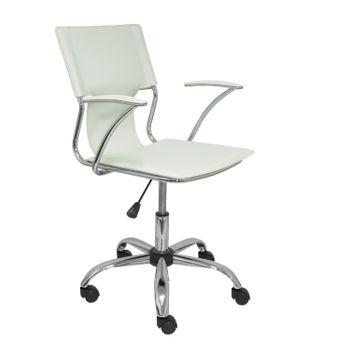 Silla ergonómica de oficina con respaldo plegable metal blanco