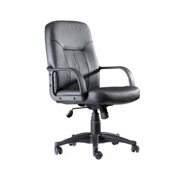 Sillón De Dirección Ergonómico Con Mecanismo Basculante Y Regulable En Altura - Tapizado En Similpiel Color Negro Piqueras Y Crespo Modelo Villa