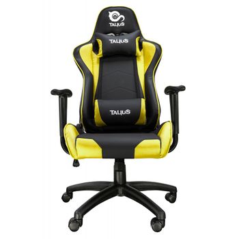 Talius Silla Gecko Gaming Negra/amarilla, Brazos Fijos, Butterfly, Base Nylon