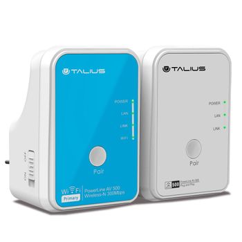 Talius Redes Plc Kit Av500mbps+av300mbps (1 Wifi) Plc-500wkit-v2