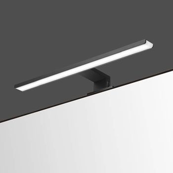 Aplique Led De Baño 45 Cm Gue 12w Acabado Negro Mate 6000 K Fabricado En Aluminio