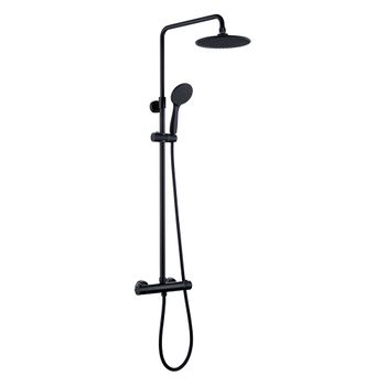 Kibath Columna De Ducha Termostático Redonda 85-115 Cm Acabado Cromo Brillo Fabricado En Latón