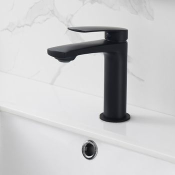 Grifo De Lavabo Monomando Dak Acabado Negro Mate Fabricado En Latón