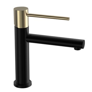 Grifo De Lavabo Monomando Zuñi Acabado Negro Mate Fabricado En Latón