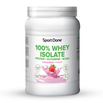 100% Whey Isolate Protein + Glutamina + Bcaas Sabor Fresa  Spordone 1kg