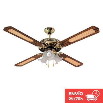 Ventilador De Techo 3 Lámparas 52" 45w 4 Aspas