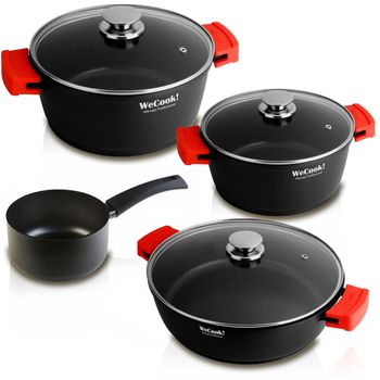 Wok Inducción 24cm, Acero Al Carbono, 3 Capas Antiadherente Titanio Sin  Pfoa, Vitrocerámica Antracita Wecook Carbono con Ofertas en Carrefour