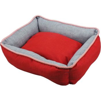 Cama Cuna Cuadrada Bicolor Reversible T4 70x60  Rojo/gris