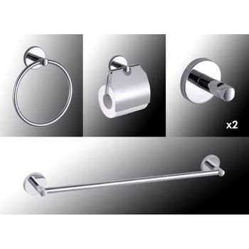 Juego Baño Smart Pared Metal Inox 5 Piezas 60848