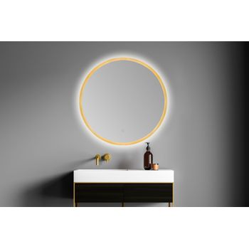 Bathstage 68332 Espejo Led Retroiluminado Redondo 60 Cm Canto Color Oro