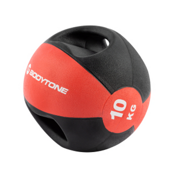 Balón Medicinal Con Agarre Bodytone Mb10 – 10 Kg Negro Y Rojo