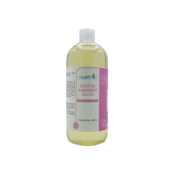 Aceite De Almendras 100% Puro, Natural Y Prensado En Frío, 1 Litro, Hidrata Y Cuida Piel, Uñas Y Cabello, Con Vitamina E. Health4u