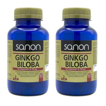 Pack 2  Ginkgo Biloba 120 Comprimidos  Sanon