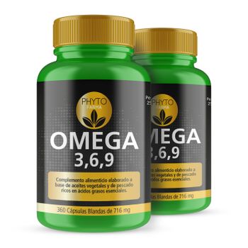 Pack 2  Omega 3,6,9 360 Cápsulas Blandas  Phytofarma