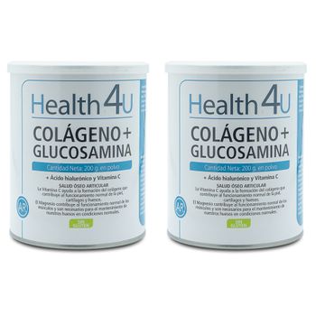 Pack 2  Colágeno + Glucosamina En Polvo 200 G  Health4u