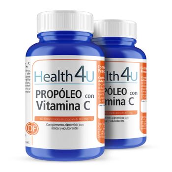 Pack 2  Propóleo Con Vitamina C 60 Comprimidos Masticables   Health4u