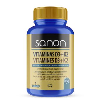 Vitamina D3 + K2 180 Cápsulas Vegetales Sanon