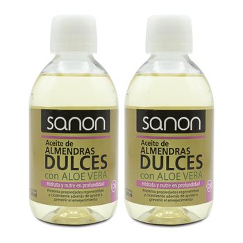 Pack 2  Aceite De Almendras Con Aloe Vera 250 Ml  Sanon