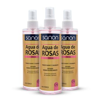 Pack 3  Agua De Rosas 250 Ml  Sanon