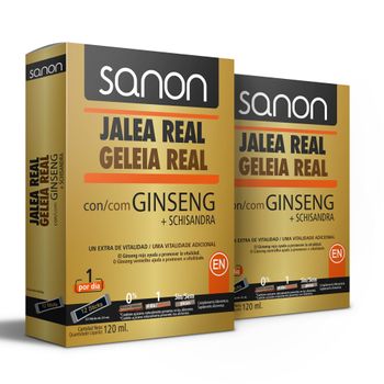 Jalea Real Con Ginseng + Schisandra 12 Sticks De 10 Ml Duplo Sanon