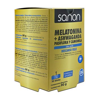 Melatonina + Ashwanda - Pasiflora Y Camomila 30 Sticks Sabor Sandía Sanon