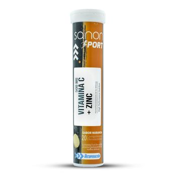 Sport Vitamina C + Zinc 20 Comprimidos Efervescentes Sabor Naranja Sanon