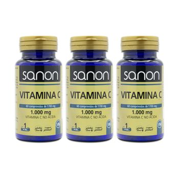 Pack 3  Vitamina C 60 Comprimidos  Sanon