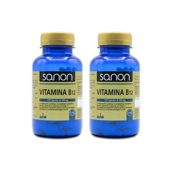 Pack 2  Vitamina B12 120 Cápsulas  Sanon