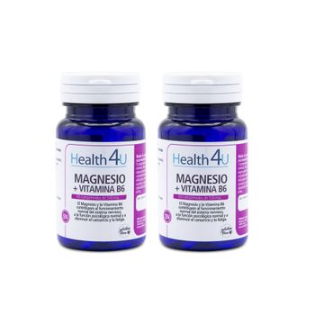 Pack 2  Magnesio + Vitamina B6 60 Comprimidos  Health4u