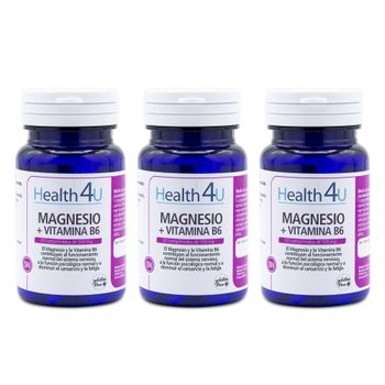 Pack 3  Magnesio + Vitamina B6 60 Comprimidos  Health4u