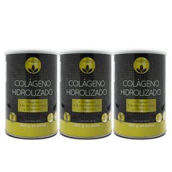 Pack 3  Colágeno Hidrolizado En Polvo 360 G  Phytofarma