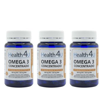 Pack 3  Omega 3 Concentrado 30 Cápsulas Blandas  Health4u