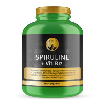 Spirulina + Vitamina B12 300 Comprimés Phytofarma