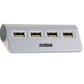 Hub 4 Porte Usb 2.0 Alluminio 480 Mbit/s Gris