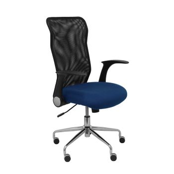 Silla De Oficina Minaya Respaldo Malla Negro. Asiento Bali Azul Marino