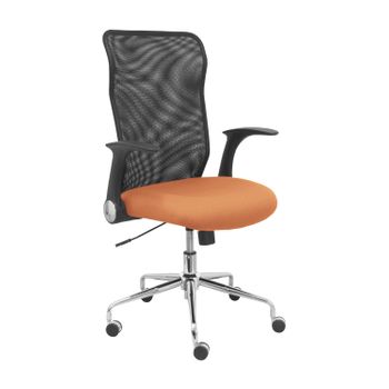 Silla De Oficina Minaya Respaldo Malla Negro. Asiento Bali Marrón