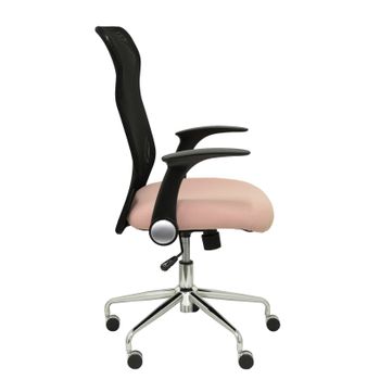 Silla De Oficina Minaya Respaldo Malla Negro. Asiento Bali Rosa Pálido