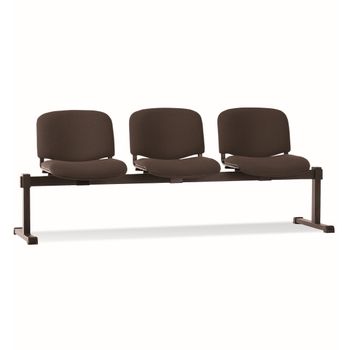 Bancada De Espera De Tres Plazas Y Estructura De Hierro En Color Negro - Asiento Y Respaldo Tapizados En Tejido Aran Color Negro Piqueras Y Crespo Modelo Pozoca�ada