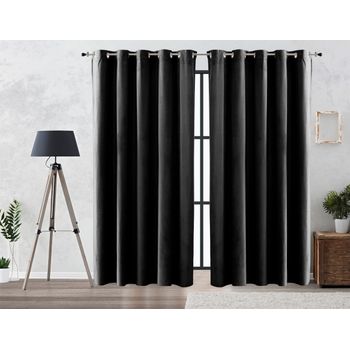 Cortinas Opacas Con Ganchos 2 Piezas Gris 140x175 Cm Vidaxl con Ofertas en  Carrefour