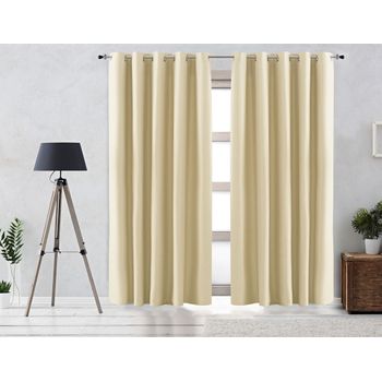 Cortina Oscurante Lisa Anillas Vipalia Rustica 200x255 Cm Blanco