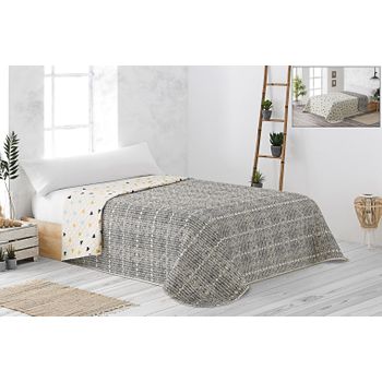 Colcha Estampada Reversible Acolchada Bouti Triangulos Vipalia Cama 105 Cm