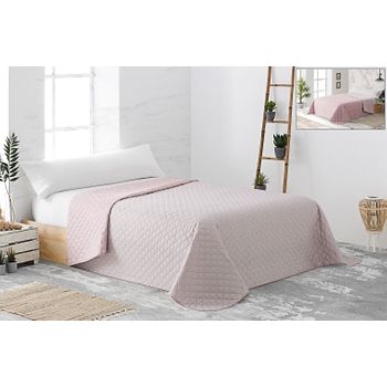 Colcha Estampada Reversible Acolchada Bouti Vipalia Cama 105 Cm Rosa