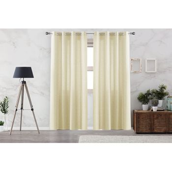 Cortinas Opacas Con Anillas De Metal 2 Piezas Beige 140x245 Cm Vidaxl con  Ofertas en Carrefour