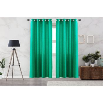 Cortina Jaspeada Lisa Anillas Vipalia 150x260 Cm Verde