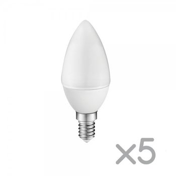 Pack 5 X Bombilla Led A2bc Vela E14 6w Luz Cálida