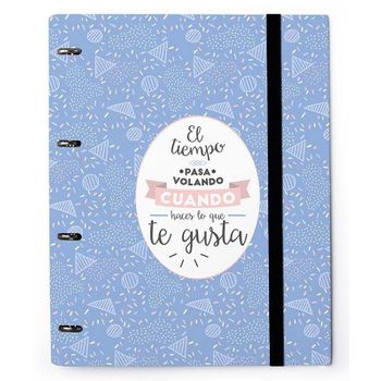 Carpeta 4 Anillas Troquelada Premium Amelie Classic Azul