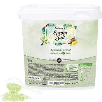 Sal De Epsom 6 Kg. Nortembio. Fragancia Limón Y Coco.