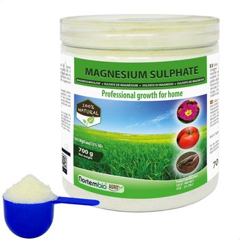 Sulfato De Magnesio Natural 700 G. Nortembio. Abono Para Favorecer El Crecimiento De Cultivos, Jardines.