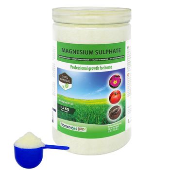 Sulfato De Magnesio Natural 1,2 Kg. Nortembio. Abono Para Favorecer El Crecimiento De Cultivos, Jardines.